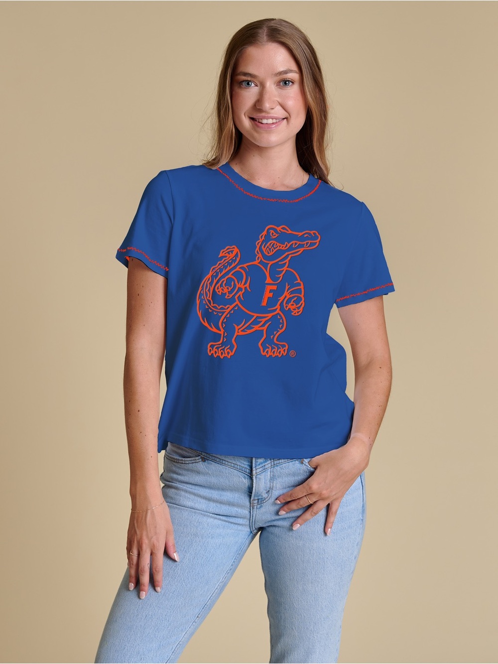 UF University of Florida Gators Embroidered Short Sleeve Tee L Stewart Simmons